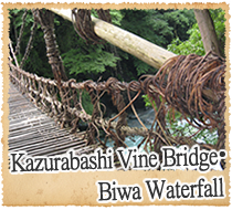 Kazurabashi Vine Bridge Biwa Waterfall